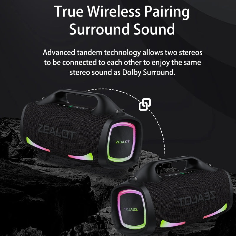 100W Wireless Speaker-24000mAh Battery, IPX5 Waterproof, Loud Stereo Sound And Strong Bass, Perfect For Family, Car, Outdoor, Camping, Party - Opulencia #