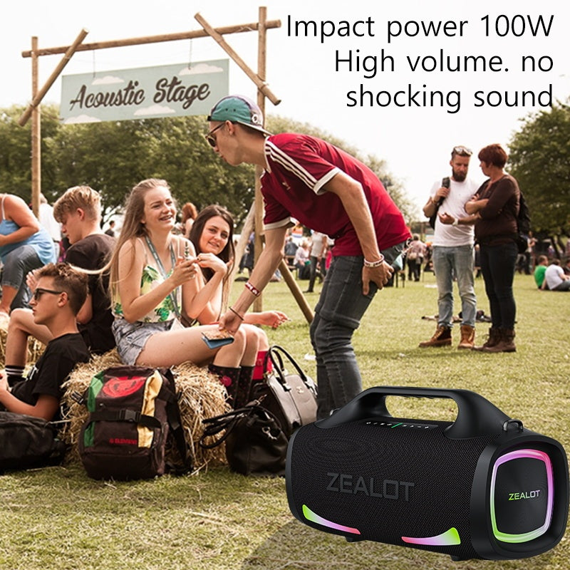 100W Wireless Speaker-24000mAh Battery, IPX5 Waterproof, Loud Stereo Sound And Strong Bass, Perfect For Family, Car, Outdoor, Camping, Party - Opulencia #