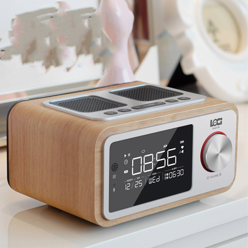 Bluetooth Speaker Alarm Clock Radio Mobile Phone Clock Small Stereo - Opulencia #