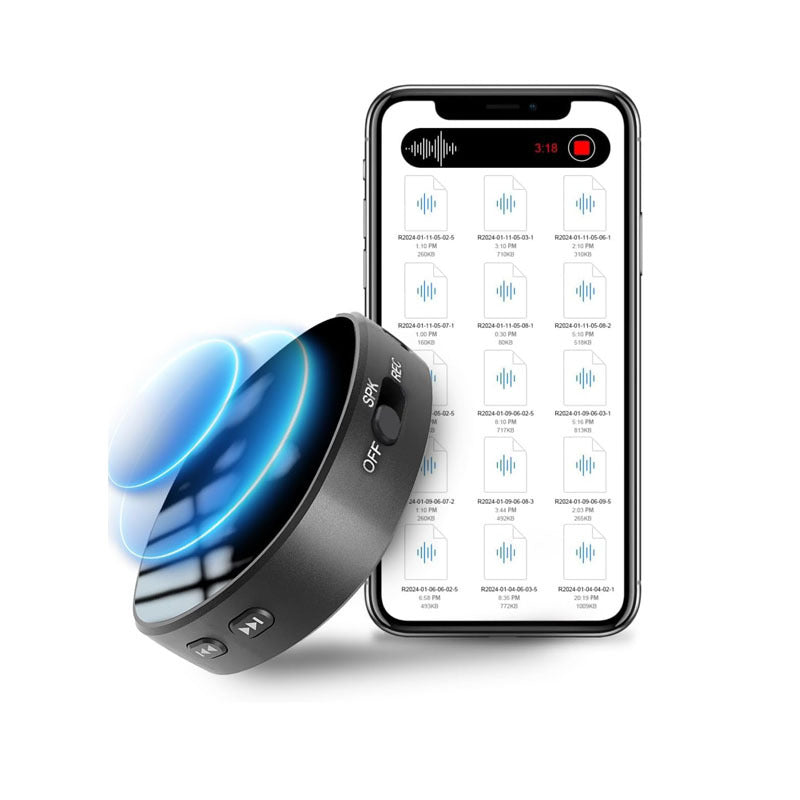 Mini Voice Recorder With Built-in Speaker And Built-in Magnet - Opulencia #