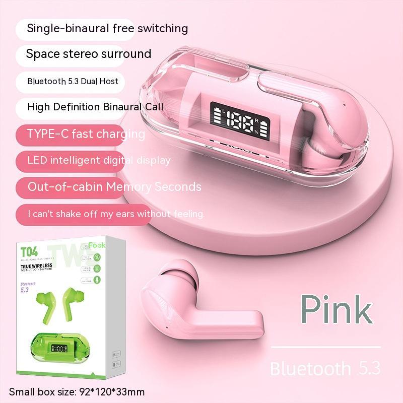 Wireless Digital Display Bilateral Stereo Transparent Bluetooth-compatible Headset - Opulencia #