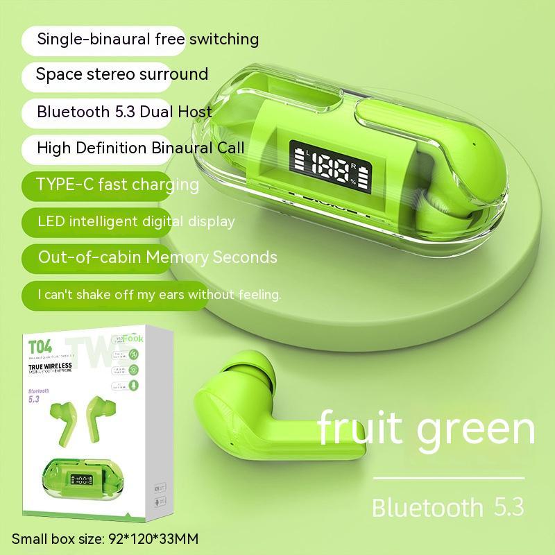 Wireless Digital Display Bilateral Stereo Transparent Bluetooth-compatible Headset - Opulencia #