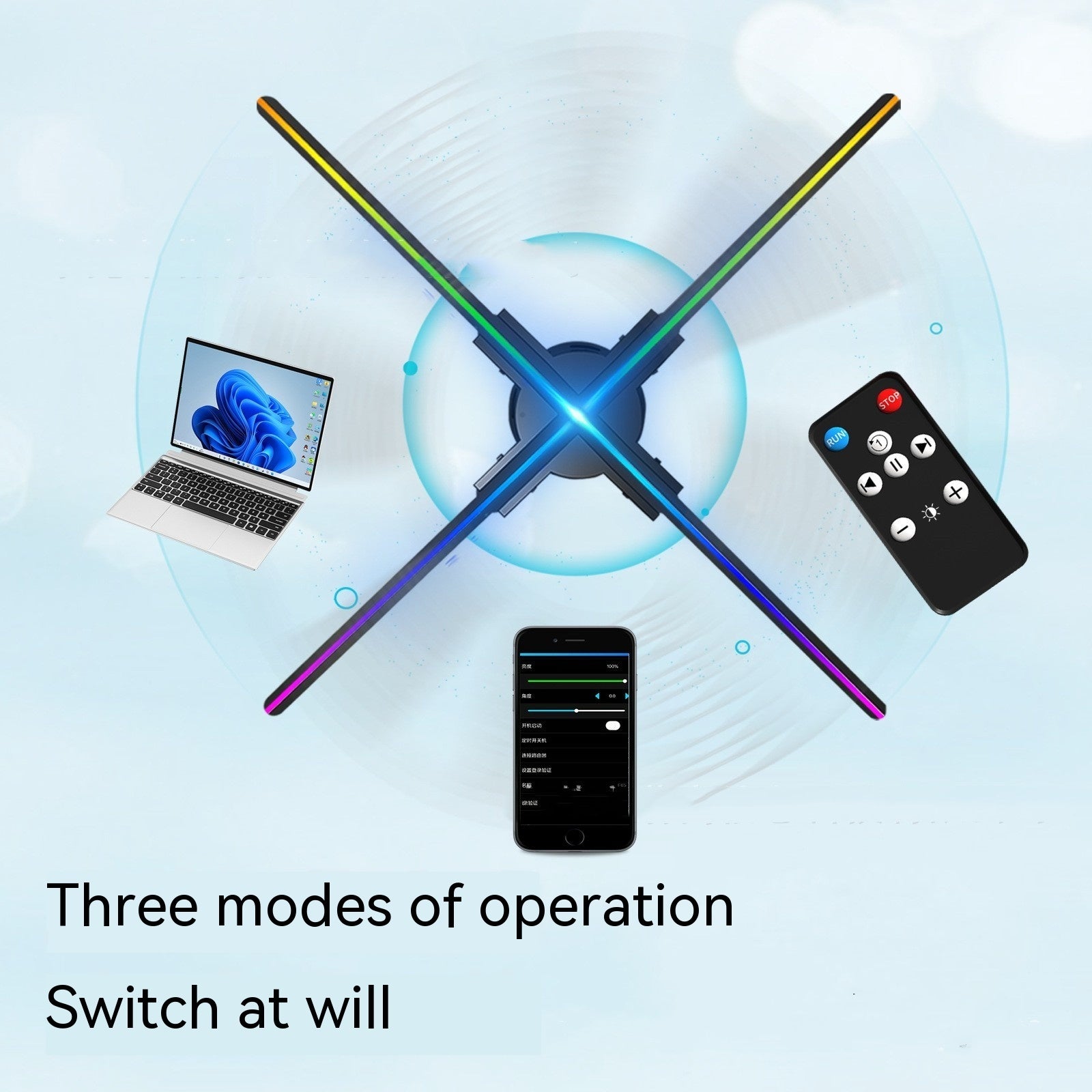 Wifi Control 3d 60cm Holographic Projector Advertising Machine - Opulencia #