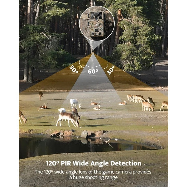 Trail Camera 36MP 2K 30fps, Usogood 2pcs Night Vision Game Cameras With Motion Activated Hunting Cam Waterproof With Infrared LED For Outdoor Security - Opulencia #