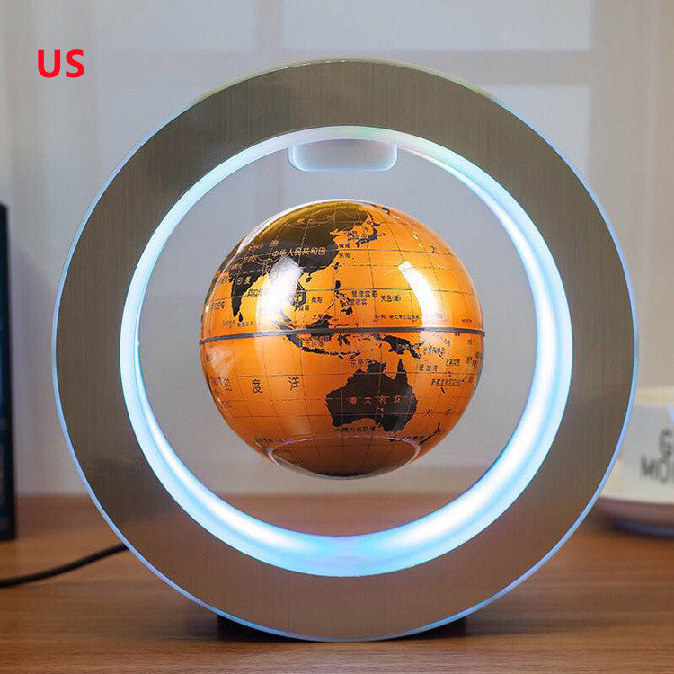Round LED World Map Floating Globe Magnetic Levitation Light Anti Gravity Magic - Opulencia #