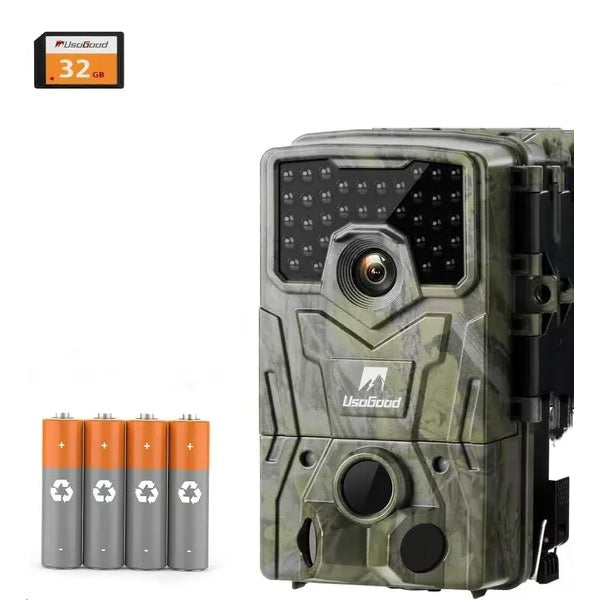 Trail Camera 36MP 2K 30fps, Usogood 2pcs Night Vision Game Cameras With Motion Activated Hunting Cam Waterproof With Infrared LED For Outdoor Security - Opulencia #