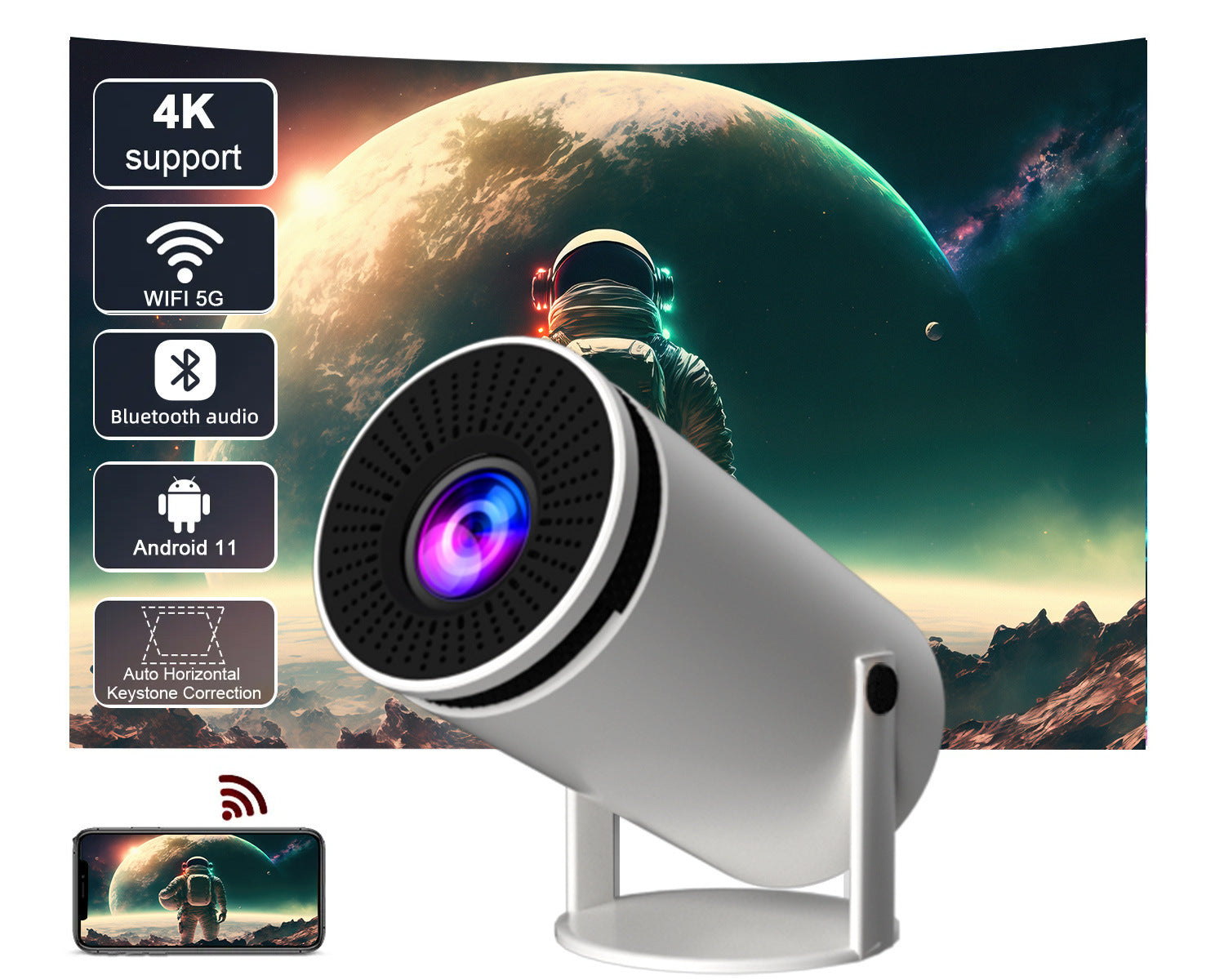 Barrel Machine Hy300 Smart AnzhuoHD Projection Screen Home Recommend Projector - Opulencia #