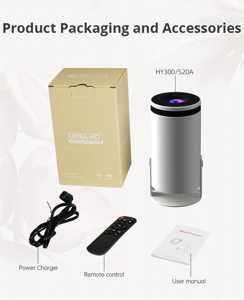 Barrel Machine Hy300 Smart AnzhuoHD Projection Screen Home Recommend Projector - Opulencia #