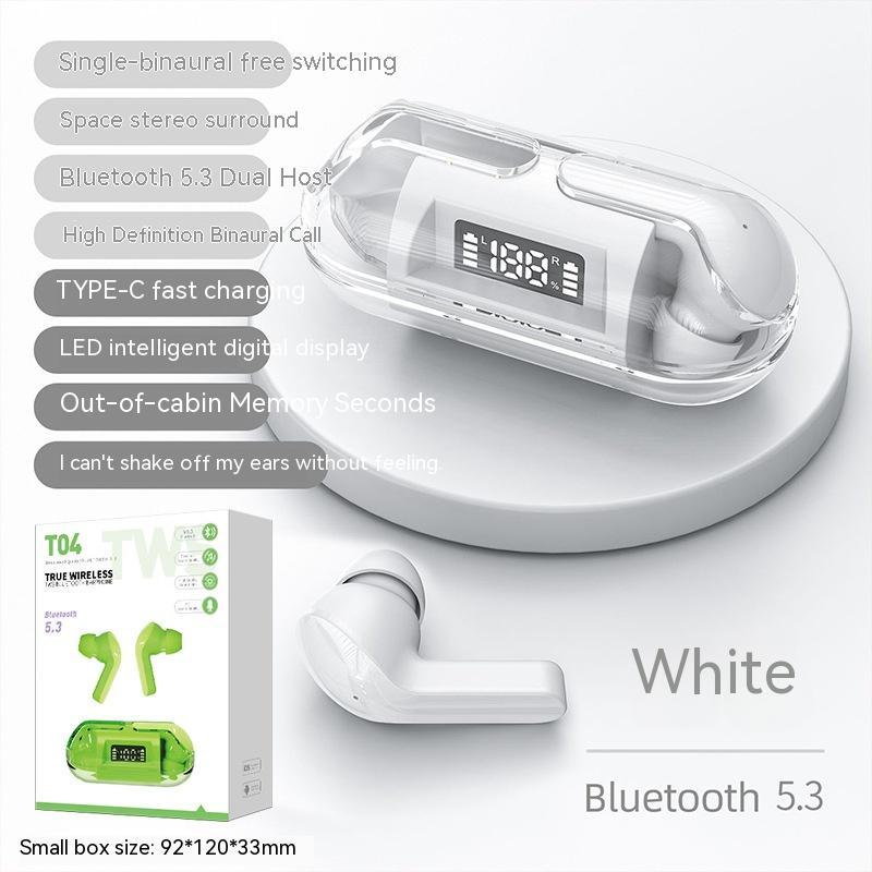 Wireless Digital Display Bilateral Stereo Transparent Bluetooth-compatible Headset - Opulencia #