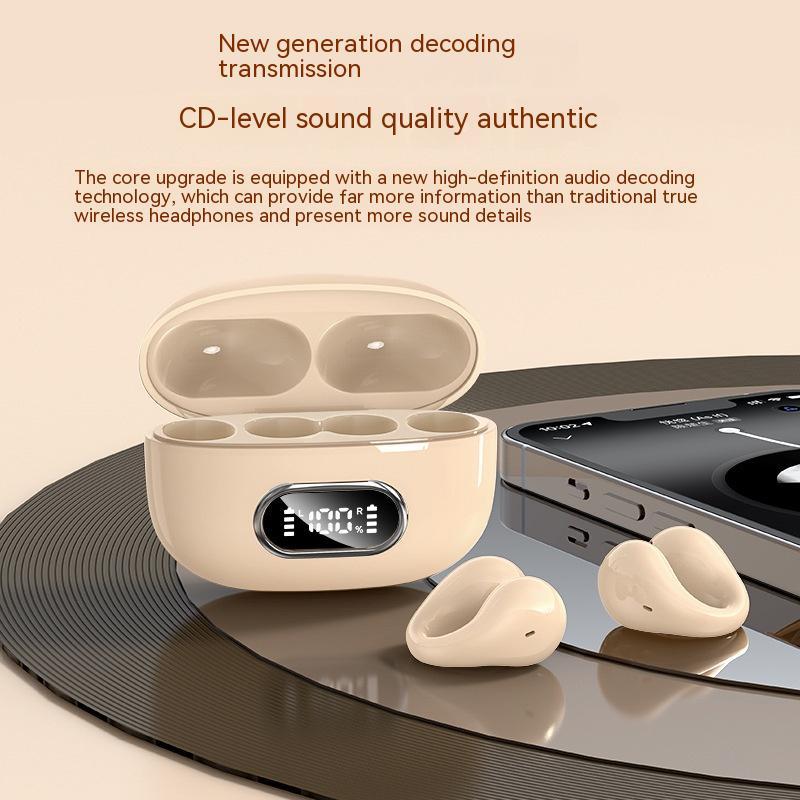 Ear-clip Real Wireless Digital Display Stereo Charging Warehouse Bluetooth Headset - Opulencia #