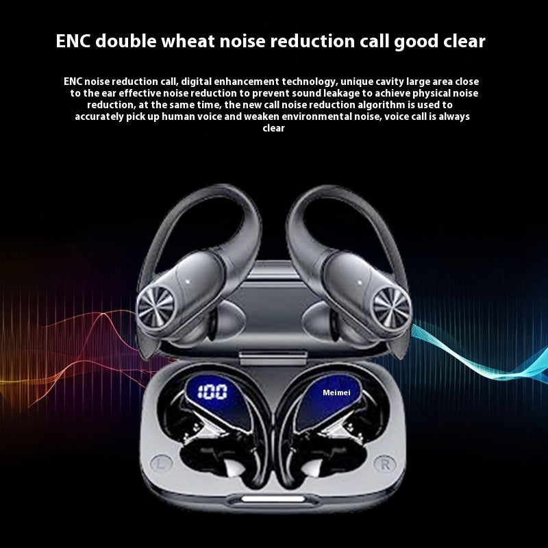 T60 Wide Universal Bluetooth Earphone Intelligent Noise Reduction Running Large Power Waterproof - Opulencia #
