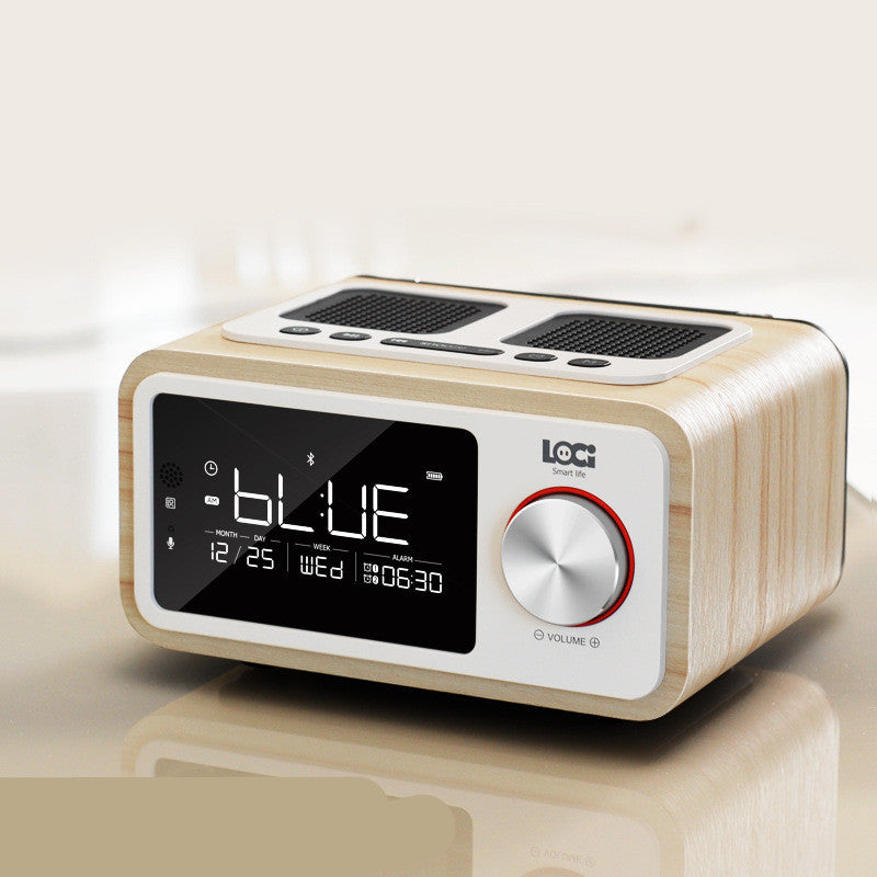 Bluetooth Speaker Alarm Clock Radio Mobile Phone Clock Small Stereo - Opulencia #