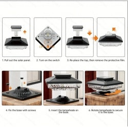 6 Pack Outdoor Post Cap Lights Cold White IP65 Waterproof For Deck Fence Post Patio Decoration - Opulencia #