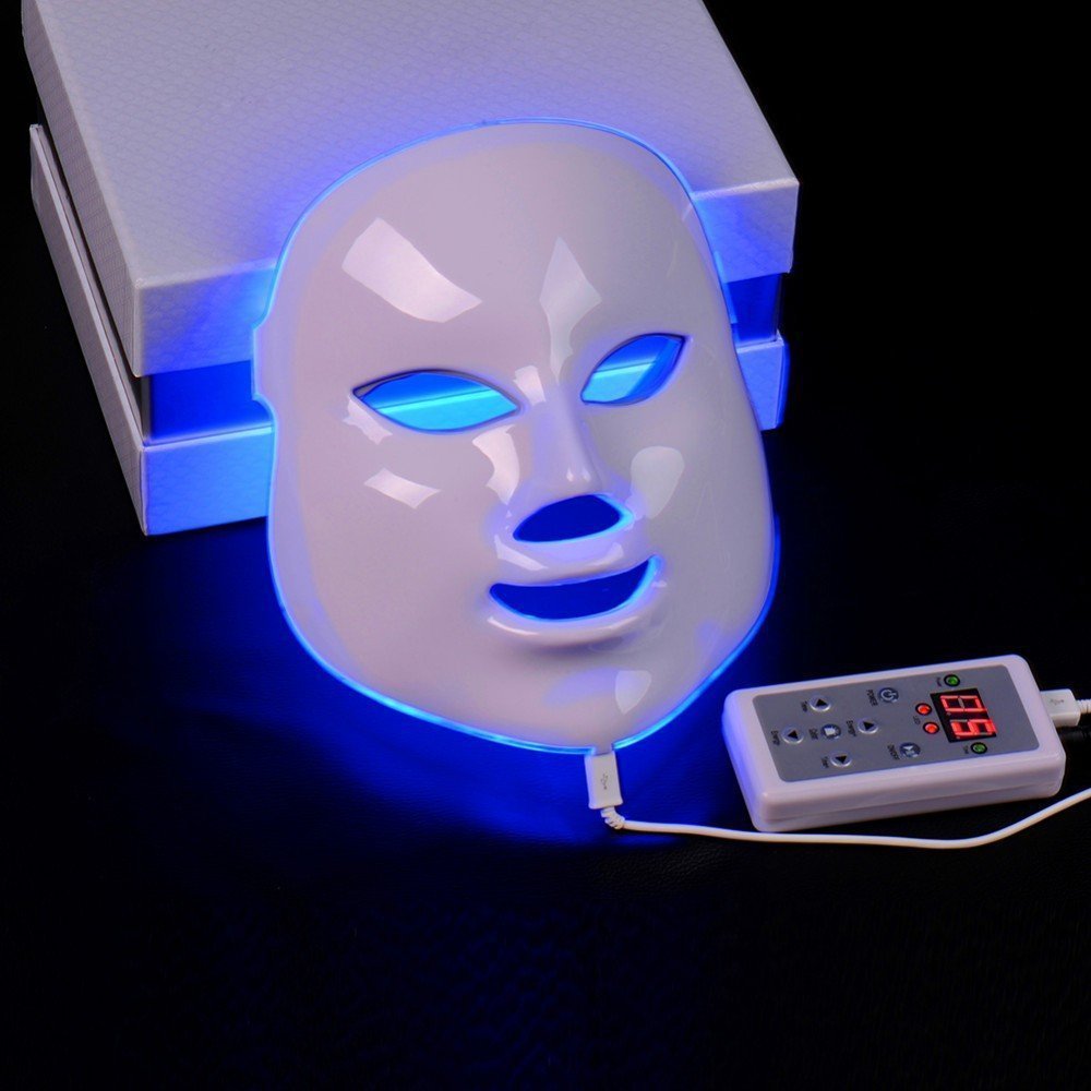 Beauty Instrument Beauty Red Purple Light Photon Skin Rejuvenation Mask Instrument Household Acne Spectrometer Face - Opulencia #