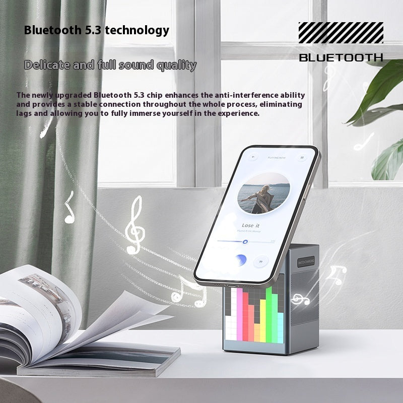 Bluetooth Audio Clock with Magnetic Wireless Charger - Opulencia