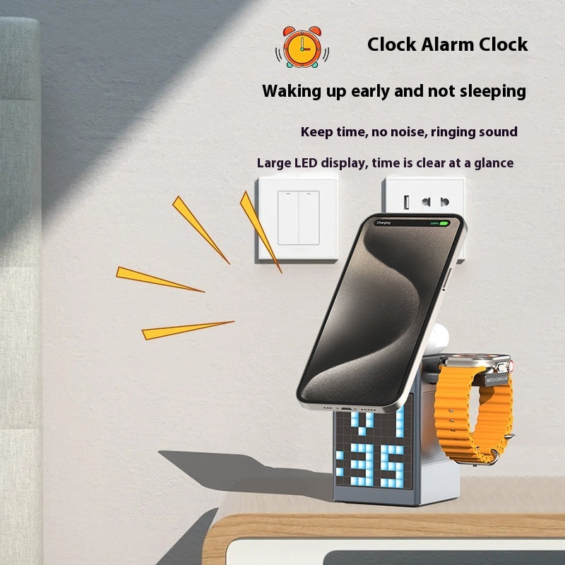 Bluetooth Audio Clock with Magnetic Wireless Charger - Opulencia