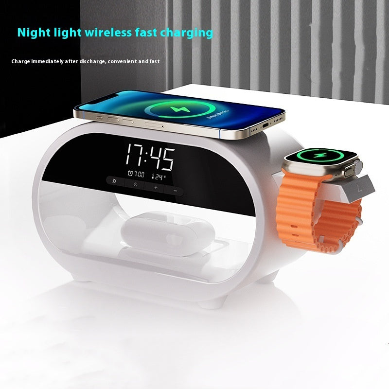 Night Lamp, Multi-Purpose Alarm Clock and Wireless Charger - Opulencia