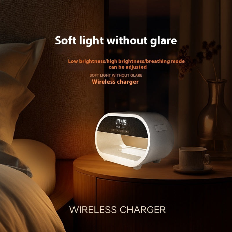 Night Lamp, Multi-Purpose Alarm Clock and Wireless Charger - Opulencia