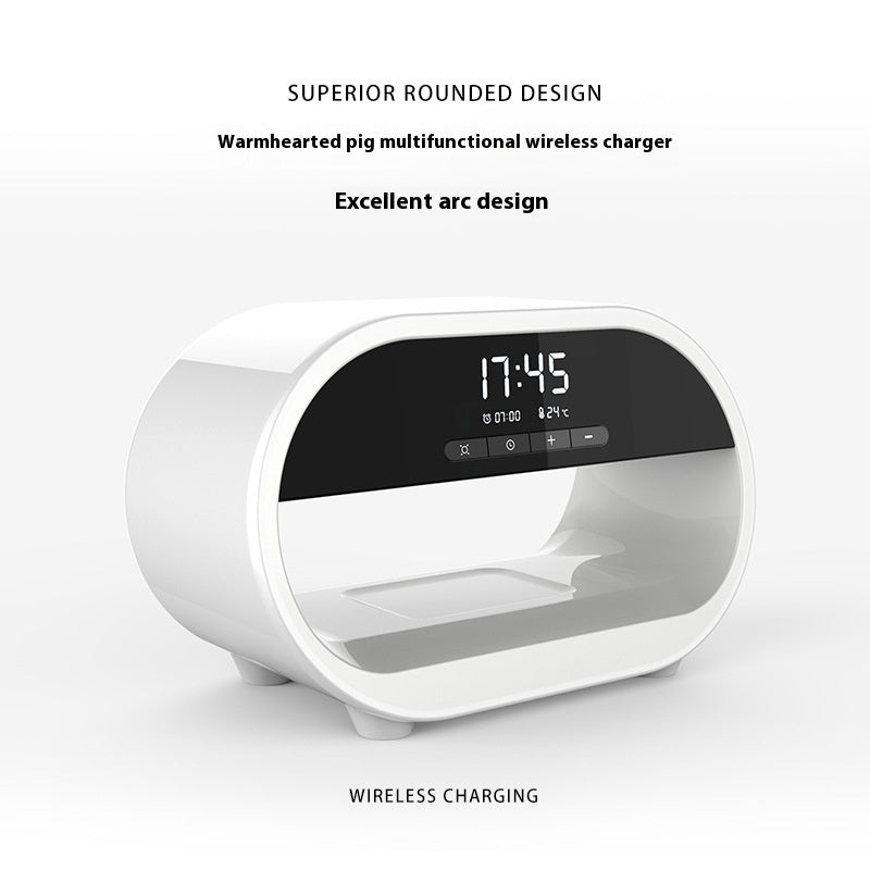 Night Lamp, Multi-Purpose Alarm Clock and Wireless Charger - Opulencia