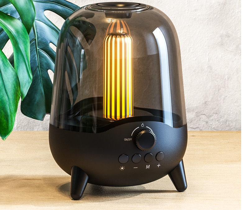 Portable Wireless Bluetooth 5.0 Speaker Flickering Ambient Light Speakers Table Lamp Stereo Sound Indoor Outdoor Night Lights - Opulencia #