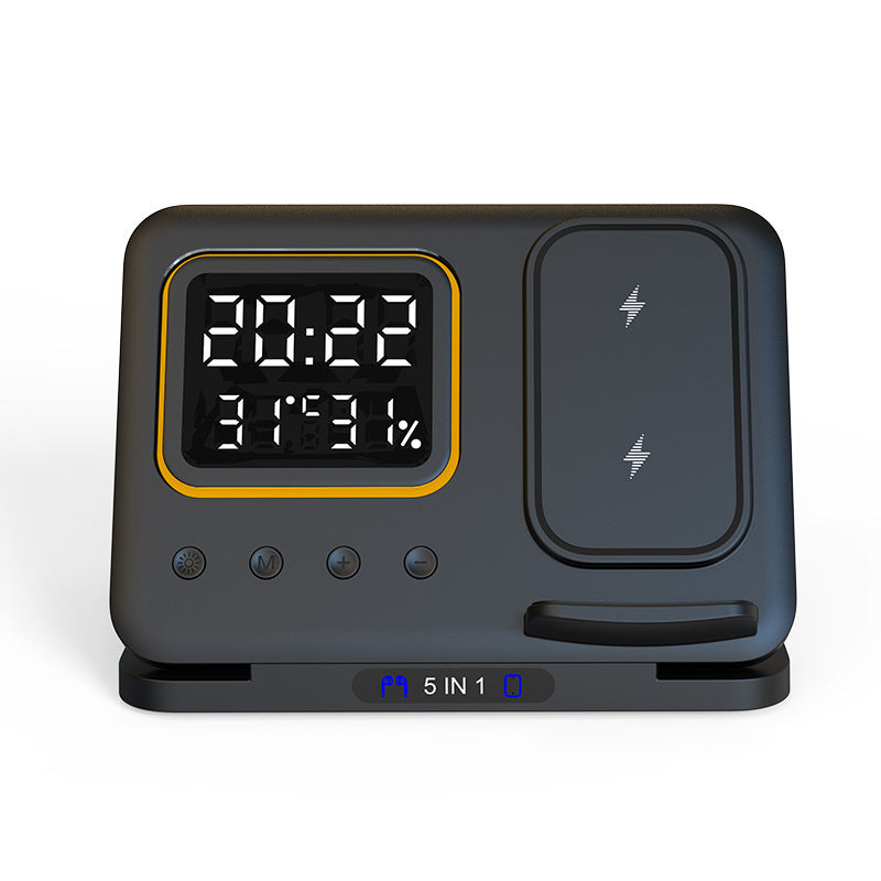 Wireless Charging Stand - 5 In1 LED Digital Alarm Clock and Fast Charging Dock Station - Opulencia