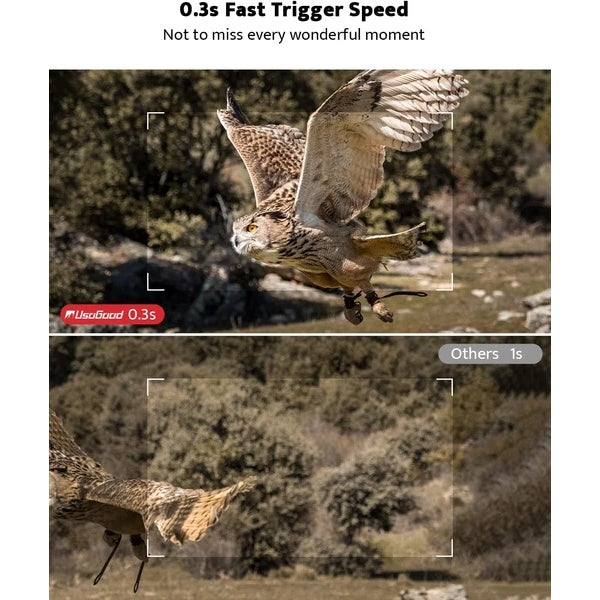 Trail Camera 36MP 2K 30fps, Usogood 2pcs Night Vision Game Cameras With Motion Activated Hunting Cam Waterproof With Infrared LED For Outdoor Security - Opulencia #